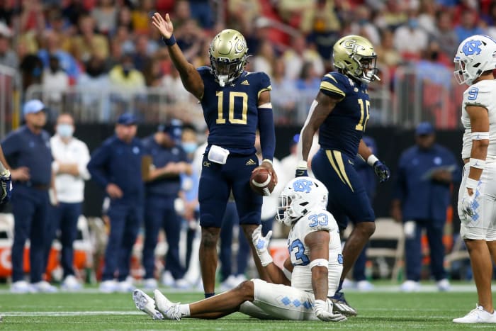 Georgia Tech quarterback Jeff Sims vs North Carolina